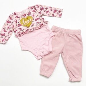 Garanimals baby girls floral LOVE matching set